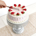 11Pcs Silver Cake Stand Set, Metal Dessert Table Display Set - Image 4