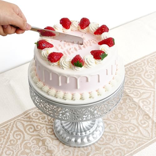 11Pcs Silver Cake Stand Set, Metal Dessert Table Display Set - Image 4