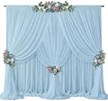 30ft x 10ft Baby Blue Backdrop Curtains, Wrinkle-Free Sheer Chiffon Fabric Photo Backdrop Draping Fabric for Wedding Arch Baby Shower Gender Reveal Photography Decorations by WishCare