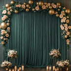 20x10ft Hunter Green Backdrop Curtain for Wedding Parties Wrinkle Free Fabric Dark Green Drapes Backdrop Decoration for Baby Shower Birthday Photography Decoration 4 Panels, 5ft x 10ft - Image 3