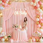 40x10ft Pale Pink Backdrop Curtains for Wedding Parties Wrinkle Free Photo Backdrop Drapes for Photography Birthday Baby Shower Soft Fabric Party Backgournd for Photoshoot 5x10ft, 8 Panels - Image 3