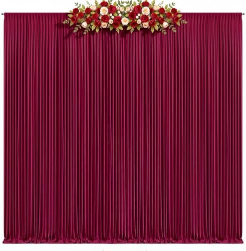 30x12ft Burgundy Backdrop Curtains for Parties Wrinkle Free Fabric Backdrop Curtain Birthday Photo Drapes Backdrop for Wedding Baby Shower Bridal Shower Photography Back Drop 6 Panels 5x12FT - Image 2