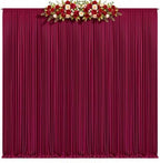 40x12ft Burgundy Backdrop Curtains for Parties Wrinkle Free Fabric Backdrop Curtain Birthday Photo Drapes Backdrop for Wedding Baby Shower Bridal Shower Photography Back Drop 8 Panels 5x12FT - Image 2