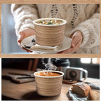 Umigy 180 Pcs Disposable Paper Soup Bowls 9 oz Wood Grain Party Cups - Image 4