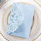 50pcs Dusty Blue Laser Cut Wedding Invitations Card Pocket with Envelope - Image 4