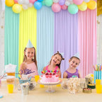10x7ft Unicorn Backdrop Curtains-Pastel Rainbow Backdrop Photography Background for Girls Birthday Party,Baby Shower,Classroom,Back-to-School Decor-Wrinkle-Free Reusable Fabric,Easy to Hang - Image 2
