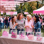 Canchiing 30 Pcs Breast Cancer Awareness Clear Gift Bags with Handles Reusable Pink Ribbon Treat Bags PVC Gift Wrap Totes for Breast Cancer Survivor Party Favor Items Accessories, 7.9 x 7.9 x 3.1 - Image 5