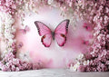 9x6ft Flower Butterfly Wall Backdrop Pink Floral Princess Girl Birthday Party Photography Background Photo Backdrop Art Wedding Banner Photo Studio Props by Unknown