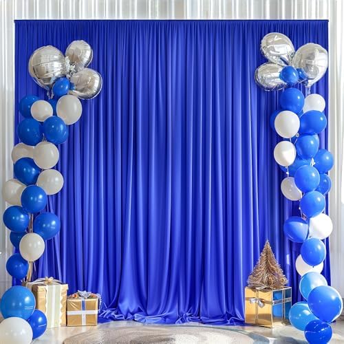 20x10ft Royal Blue Backdrop Curtains for Wedding Parties Wrinkle Free Royal Blue Curtains Photo Backdrop Drapes for Photography Birthday Baby Shower Soft Fabric Party Backgournd for Photoshoot - Image 7