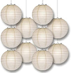 PaperLanternStore.com 10" Cool White Paper Lantern Party Pack with Remote Controlled LED Lights (10-Pack Combo Kit) - Image 6