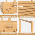 BAMBOOHOMIE Baby Shower Crate Closet, Baby Baskets with Hangers Handle, Baby Crate Box for Baby Shower, Welcome Gift Basket for Newborn Baby, Pregnancy Gift for New Parents (Natural, Large Size) - Image 2