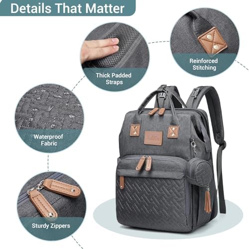 JOLLITO Diaper Bag Backpack with Changing Station Large Capacity Essentials - Image 5