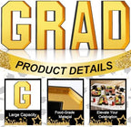 Grad Charcuterie Letters Fillable for Graduation Party Decorations, 13.7 Inch Gold Grad Cardboard Letters Charcuterie Boards Paper Mache Letter Trays for Grad Table Centerpieces Party Supplies - Image 5