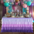 Purple Tutu Tablecloth Mermaid Party Table Skirt for Rectangle Round Tables 1st Birthday Party Baby Shower Ruffled Chiffon Table Decorations by Besutolife