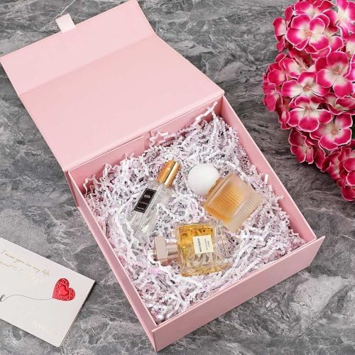 5 Pcs Pink Gift Box 8x8x4 Inches Small Gift Boxes for Presents with Magnetic Closure Lid Luxury Collapsible Gift Box Bridesmaid, Wedding, Birthday Boxs for Gift Packaging - Image 3