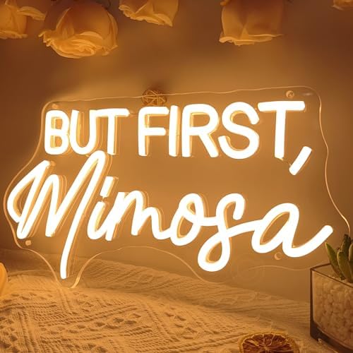 SYLHOME But First Mimosa Led Neon Light Sign Bar Party Backdrop Wall Decor - Image 3