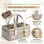 PeraBella Baby Diaper Caddy Organizer, XL Baby Basket Shower Gift Caddy, Portable Felt Changing Table Basket, Nursery Storage Bin, Newborn Boy and Girl Essentials for Registry, Car Diaper Organizer - Image 2