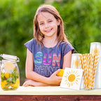 JarThenaAMCS Boho Sun Disposable Tableware Set Serves 50, Yellow Sunshine - Image 6