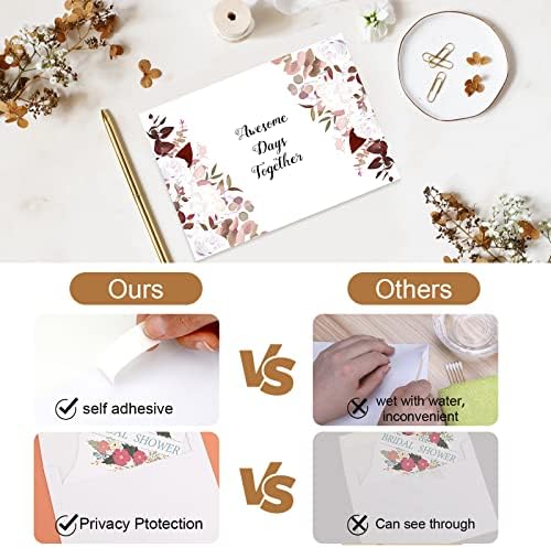 Goefun 5x7 Blank Invitations Kit - 100 Pack White Postcards & 100 Pack Envelopes & 120 Sheets 115GSM Floral Vellum Jackets for Wedding, Graduation, DIY, Thank You & Baby Shower - Image 4