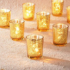 Homemory 36 Pcs Gold Votive Candle Holders, Mercury Glass Candle Holder, Tealight Candle Holders for Table Centerpieces, Baby Shower, Party, Anniversary, Wedding, Home Decor, Halloween, Christmas by Homemory