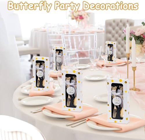 30 Pcs Wedding Forks and Spoon Set, Butterfly Coffee Teaspoon with Gift Box, Wedding Baby Shower Return Gift Tea Party Decoration Souvenir or Bridal Shower Favors for Guests - Image 6