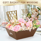 6PACK Brown Baskets For Gifts Empty, 10x8” Sturdy Kraft Paper Hampers with 6 Clear Bags and 6 Pull Bows, DIY Gift Basket Kit for Christmas, Thanksgiving, Wedding - Image 7