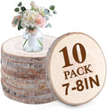 10 Pcs Natural Wood Slices.7-8 Inch Wood Rounds for Weddings Centerpieces Decor. Wood Circles & Slabs for DIY Painting Crafts.Wood Centerpieces for Tables and Baby Shower Centerpieces. by VKIZA