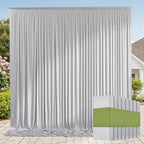 40ft x 10ft Wrinkle Free Silver Backdrop Curtains for Parties, 8 Panels 5x10ft Thick Fabric Silver Backdrop Drapes for Wedding Party Background Birthday Decoration by ENJOYYOURPARTY