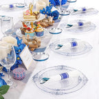 Hioasis 350pcs Clear Blue Plastic Plates 10.25" - Image 6