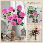 100PCS Hot Pink Artificial Flowers Realistic Roses, Real Looking Fake Roses with Stem for DIY Wedding Bouquets Centerpieces Bridal Shower Party Home Romantic Decorations (Hot Pink, 100pcs) - Image 4