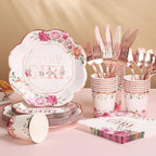 Baby Shower Decorations,Floral Girl Baby Shower Decorations, Baby Shower Plates and Cups and Napkins Set for Baby Girl Shower Decoraraions Party Supplies-(Serves24) - Image 7