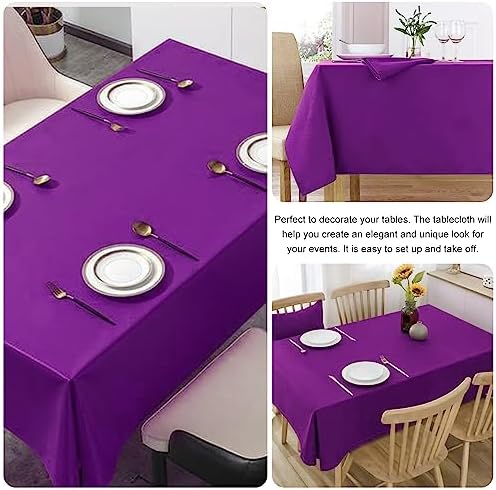 4 Pack Square Table Cloth 52x52 Inch Purple Tablecloth Machine Washable Fabric Polyester Table Cover for Dining, Buffet Parties, Picnic, Events, Weddings and Restaurants（Purple） - Image 5