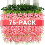 Alotiki Pink Wisteria Hanging Flowers, 75 Pack Fake Hanging Flowers by CreateABetterLife