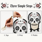 Wedding Guest Book Alternative, Personalized Gothic Skull Drop Box - Image 6