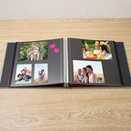 Large Photo Album Self Adhesive for 4x6 8x10 Magnetic Scrapbook Album DIY 60 Black Sticky Pages Linen Cover Photo Album(Green) - Image 3