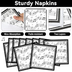 200Pcs Musical Note Plates Napkins Music Notes Themed Party Tableware Set Baby Shower Dinnerware Disposable Music Dessert Plates for Concert Birthday Party Baby Shower Decor Supplies Serve 50 - Image 4