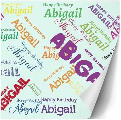 AOFUN Custom Name Text Wrapping Paper - Birthday & Christmas Personalized Gift - 5 Rolls, 58" x 23" Each - Image 3