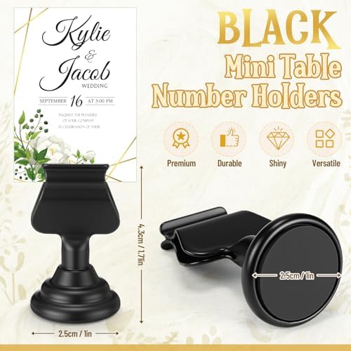 Kathfly 24 Pcs Wedding Table Number Holders Metal Silver Place Card Holder - Image 2