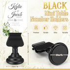 Kathfly 48 Pcs Wedding Table Number Holders Metal Black Place Card Holder - Image 2