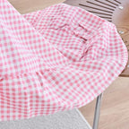 vctops Farmhouse Pink Plaid Ruffle Table Cloth, Boho Cotton Linen Tablecloth, Washable Table Cover for Round Table Baby Shower Kitchen Party Wedding Decor (Pink,70") - Image 4