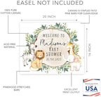 Andaz Press Custom Large Baby Shower Canvas Welcome Sign, 16 X 20 Inches, Rustic Greenery Safari Animals, Guestbook Alternative, Personalized Sign Our Canvas For Jungle Safari Baby Shower Welcome Sign - Image 2