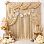 50x12 ft Champagne Backdrop Curtains for Weddings, Birthdays and Photos - Image 5
