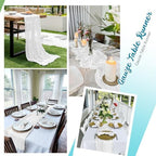 16 Pack White Cheesecloth Table Runners 20x120 Inch Gauze Table Runner Cheese Cloth 10FT White Table Runner Rustic Sheer Runner for Wedding Birthday Party Baby Shower Table Decor - Image 5