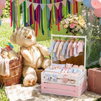 Suzile Baby Shower Crate Wooden Closet Baby Basket Gift,Pink White - Image 5