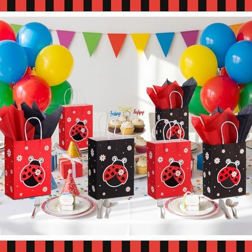 Clabby 30 Pcs Ladybug Party Gift Bags Ladybug Party for Birthday Favor - Image 5