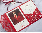 50 sets 4.9x 7 inch Red Rose Laser Cut Wedding Birthday Invitation for Quinceanera Bridal Shower Baby Shower Party Dinner Invite (Red) (Only Invitation Cards) - Image 5