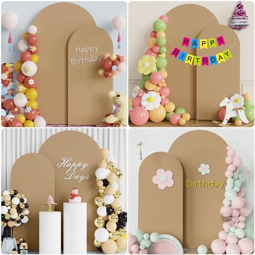 Wokceer Arch Backdrop Cover 7.2FT, 6FT Khaki Arch Covers Stretchy Backdrop - Image 4