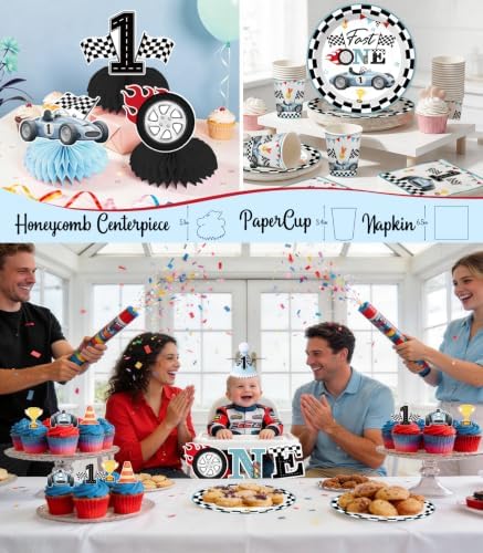 Cocomigo Fast One Birthday Decorations for Boy, Serves 25 Guests - Image 5