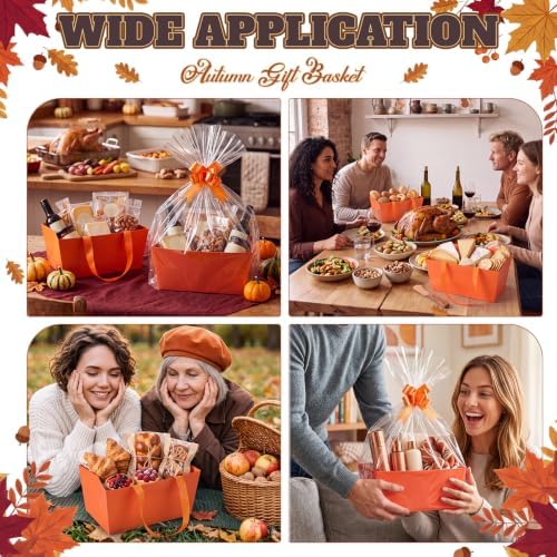 Funnymoom 24 Pack Orange Fall Thanksgiving Basket For Gifts Empty Bulk - Image 5