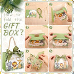 TaoBary 40 Pack 5.5''x 2.5''x4.7'' Small Jungle Safari Gift Bags with Handles Mini Paper Woodland Animal Thank You Gift Bag Bulk with Bow Ribbon for Baby Shower Boy Girl Birthday Party Supplies - Image 3